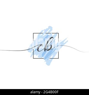 CB Letter Design with Brush Stroke and Modern 3D Look Vector ...