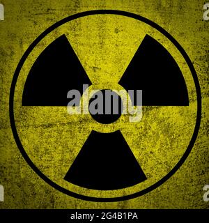 Ionizing radiation hazard symbol on grunge texture background. Stock Photo