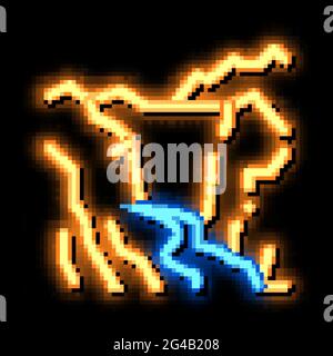 mountain landscape neon glow icon illustration Stock Vector