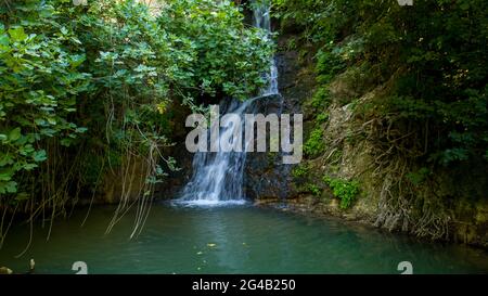 Aerial Photography of the Banias Stream (Banias River or Hermon River) Golan Heights, Israel Stock Photo