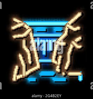 rocky terrain neon glow icon illustration Stock Vector