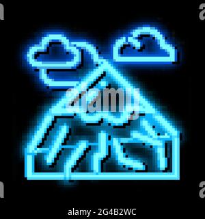 head of mountain neon glow icon illustration Stock Vector