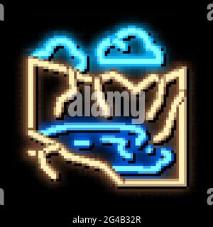 rock camber neon glow icon illustration Stock Vector