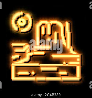 rocky gorge neon glow icon illustration Stock Vector