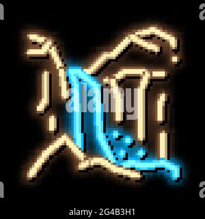 mountain ravines neon glow icon illustration Stock Vector