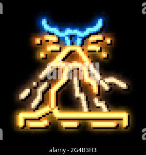 mountain eruption neon glow icon illustration Stock Vector