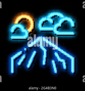 mountain peak neon glow icon illustration Stock Vector