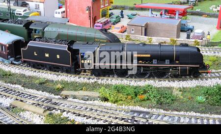 A model of the Coronation class locomotive 'City of Edinburgh' in wartime black. Stock Photo