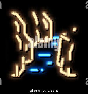 mountain road neon glow icon illustration Stock Vector