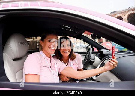 Cristina Parodi and Francesca Piccinini during the fouth  leg of the Mille Miglia 2021  on june 19, 2021 in   / LM Stock Photo