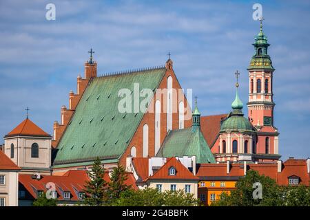 St John's Archcathedral and Jesuit Church in Old Town of Warsaw city in Poland. Stock Photo