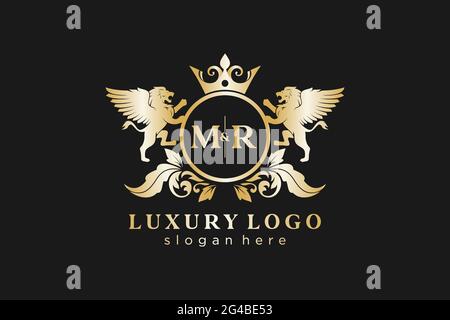 MR Letter Lion Royal Luxury Heraldic,Crest Logo template in vector art ...