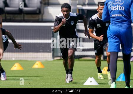 ALMELO, NETHERLANDS - JUNE 20: Devonish Eustacia of Heracles Almelo during the first Training Session of Heracles Almelo of season 2021-2022 at the Erve Asito on June 20, 2021 in Almelo, Netherlands. (Photo by Rene Nijhuis/Orange Pictures) Stock Photo