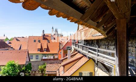 Rothenburg ob der Tauber, Franconia/Germany: Cityscape seen from town wall Stock Photo