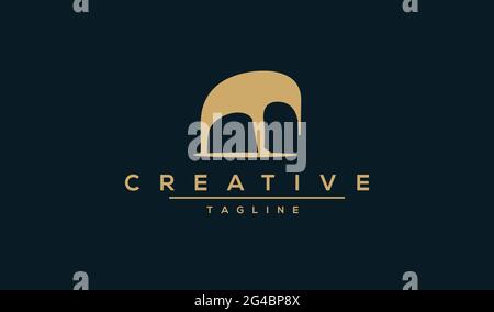 Simple vector illustration of the elephant minimal, vector, logo design. Stock Vector