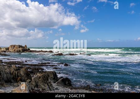 Turbulent sea in Pointe de Sehar, Tredrez-Locquemeau, Cotes d'Armor, Brittany, France