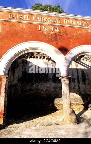 MEXICO, CAMPECHE STATE (YUCATAN PENINSULA), RUINS OF UAYAMON HACIENDA LUXURY HOTEL Stock Photo