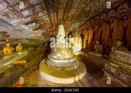 Historical Dambulla cave temple, in Dambulla, Sri Lanka Stock Photo