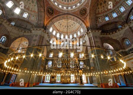 The interior of Yeni Camii mosque, also known as the new mosque ...