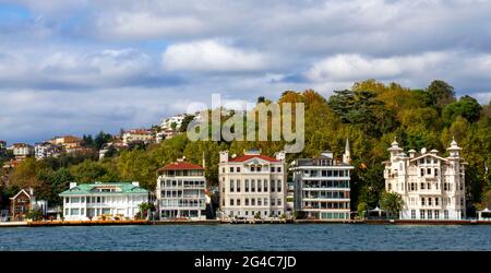 View over the houses along the Bosphorus in Istanbul, Turkey Stock Photo