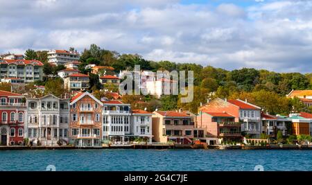 View over the houses along the Bosphorus in Istanbul, Turkey Stock Photo