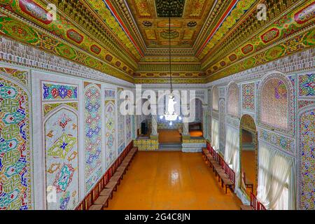 Historical synagogue inside the ancient residence of a local jewish man, in Samarkand, Uzbekistan. Stock Photo