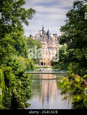 Looking across St James Park in London, UK Stock Photo