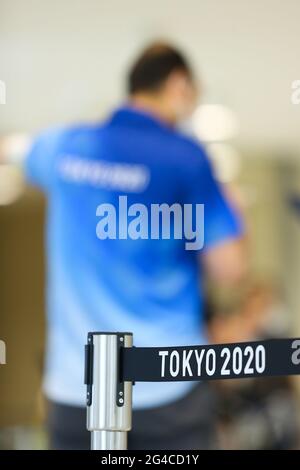 Tokyo, Japan. 20th June, 2021. The Athletes' Village Village Plaza (Harumi, Tokyo), which will be used for the Tokyo Olympic and Paralympic Games, was opened to the media. on June 20, 2021 in Tokyo, Japan. (Photo by Kazuki Oishi/Sipa USA) **Japan Out** Credit: Sipa USA/Alamy Live News Stock Photo