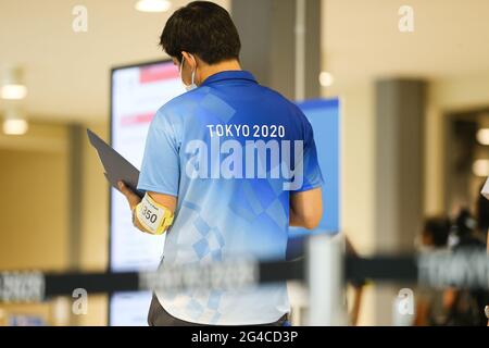 Tokyo, Japan. 20th June, 2021. The Athletes' Village Village Plaza (Harumi, Tokyo), which will be used for the Tokyo Olympic and Paralympic Games, was opened to the media. on June 20, 2021 in Tokyo, Japan. (Photo by Kazuki Oishi/Sipa USA) **Japan Out** Credit: Sipa USA/Alamy Live News Stock Photo