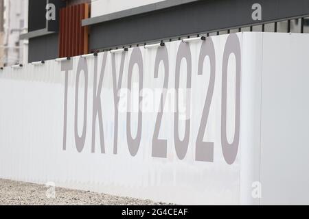 Tokyo, Japan. 20th June, 2021. The Athletes' Village Village Plaza (Harumi, Tokyo), which will be used for the Tokyo Olympic and Paralympic Games, was opened to the media. on June 20, 2021 in Tokyo, Japan. (Photo by Kazuki Oishi/Sipa USA) **Japan Out** Credit: Sipa USA/Alamy Live News Stock Photo