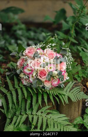 Wedding flower bouquet close up Stock Photo