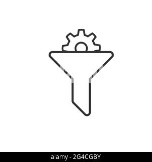 Filter icon with gear. app, UI. Stock Vector illustration isolated on white background. Stock Vector