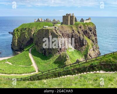 13th century Dunnottar Castle ruins, near Stonehaven, Aberdeenshire, Scotland, United Kingdom Stock Photo