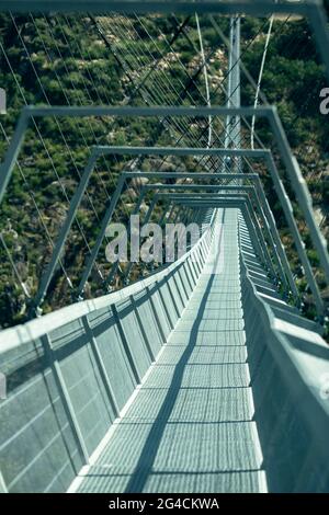 Arouca 516 suspension bridge above the Paiva River in the municipality of Arouca, Portugal. Stock Photo