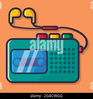 walkman electronic device vector illustration in flat style Stock Vector
