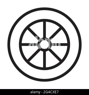 Car tire outline icon vector for your web site design, logo, app, UI. illustration Stock Vector
