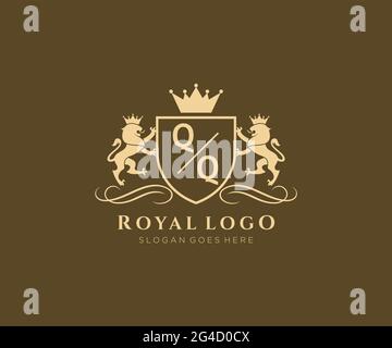 QQ Letter Lion Royal Luxury Heraldic,Crest Logo template in vector art for Restaurant, Royalty, Boutique, Cafe, Hotel, Heraldic, Jewelry, Fashion and Stock Vector