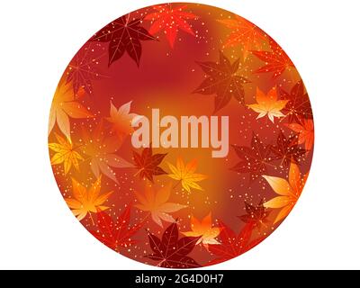 Autumn Maple Leaf Round Background. Vector Illustration Isolated On A White Background. Stock Vector