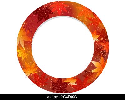 Autumn Maple Leaf Round Frame. Easy To Use Vector Illustration Isolated On A White Background. Stock Vector
