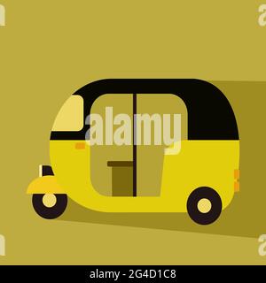 Illustration of Three wheeler Auto rickshaw Stock Vector