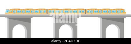 Skytrain Isolated on White. Stock Vector