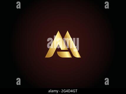 Modern , Clean and Minimal Heart Shaped Letter A or Letter AA logo design Stock Vector