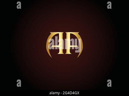 Modern , Clean and Minimal Heart Shaped Letter A or Letter AA logo design Stock Vector