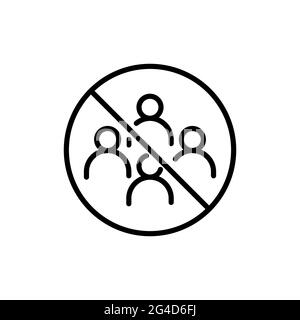 No gathering icon, to avoid the spread of the coronavirus. Vector Illustration Stock Vector