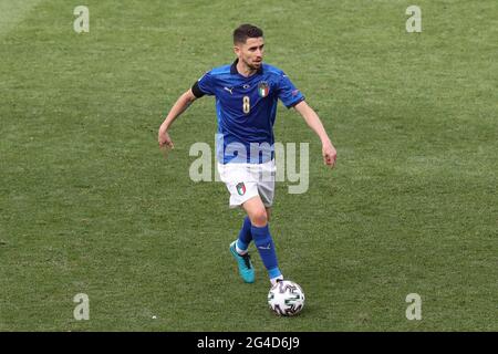 Rome, Italy, 20th June 2021. Jorginho of Italy during the UEFA Euro 2020 match at Stadio Olimpico, Rome. Picture credit should read: Jonathan Moscrop / Sportimage Stock Photo