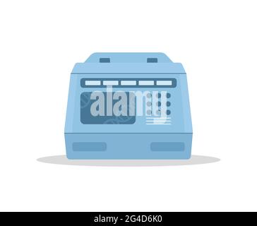 PCR machine. Termal cycler for polymerase chain reaction. Laboratory equipment for molecular biology research. DNA amplifier. Vector illustration in Stock Vector