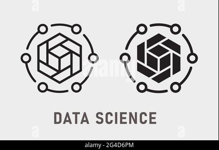 Data science icon. Vector illustration isolated on white. Stock Vector
