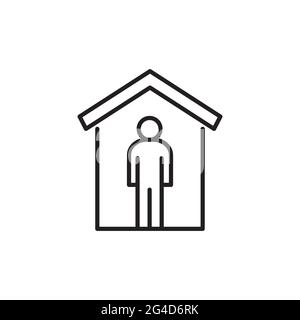 Stay Home icon. Vector Illustration Stock Vector