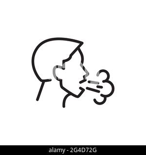 Cough people icon, coronavirus. Vector Illustration Stock Vector