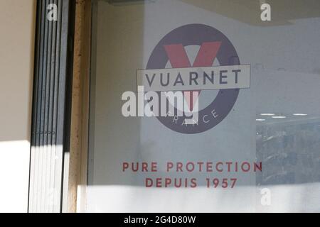 Bordeaux , Aquitaine  France - 12 25 2020 : vuarnet france sign logo store of sunglasses branding in a shop front Stock Photo